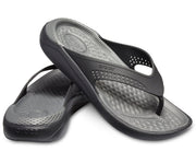 Crocs LiteRide Graphic Black/Slate Grey Unisex Flip-Flops for Ultimate Comfort
