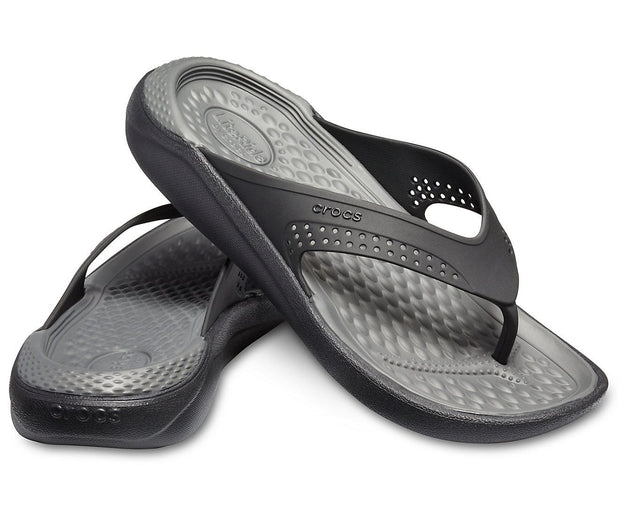 Crocs LiteRide Graphic Black/Slate Grey Unisex Flip-Flops for Ultimate Comfort