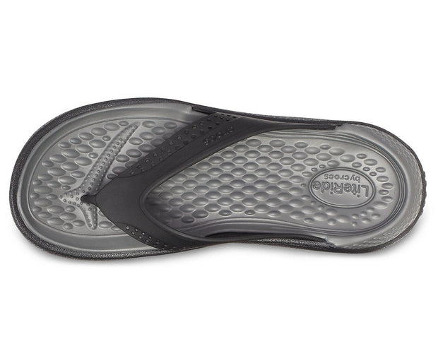 Crocs LiteRide Graphic Black/Slate Grey Unisex Flip-Flops for Ultimate Comfort