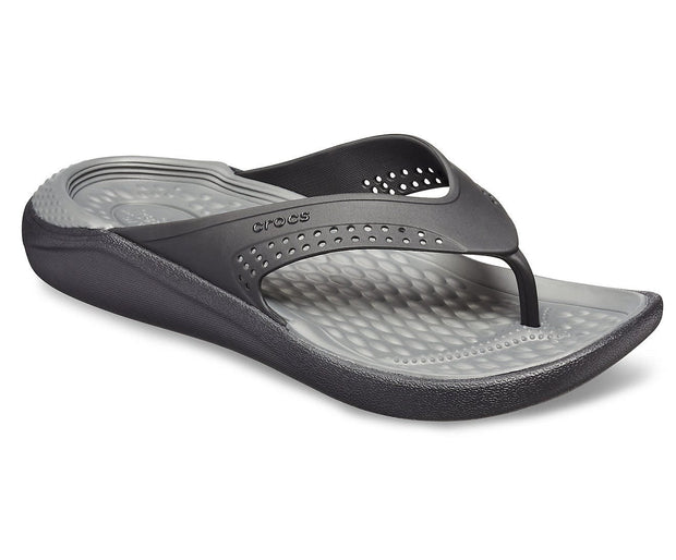 Crocs LiteRide Graphic Black/Slate Grey Unisex Flip-Flops for Ultimate Comfort