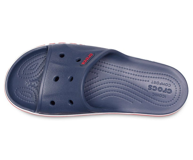 Crocs Bayaband Navy Pepper Unisex Slide: Lightweight, Comfortable, Iconic Striped Footwear