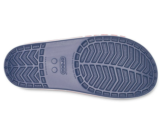 Crocs Bayaband Navy Pepper Unisex Slide: Lightweight, Comfortable, Iconic Striped Footwear