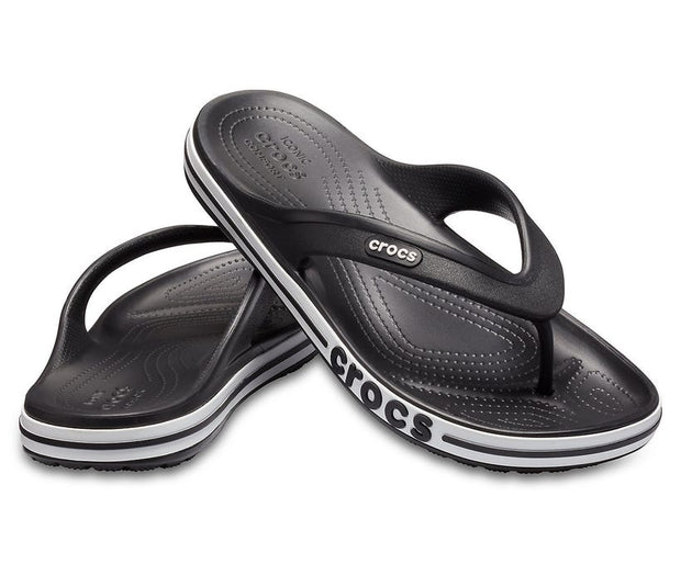 Crocs Bayaband Black/White Unisex Flip-Flops for Men and Women - Lightweight & Comfortable