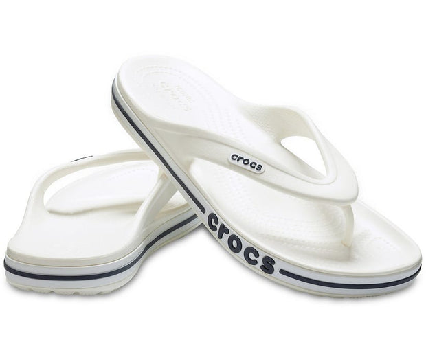 Bayaband Unisex Flip Flops: Lightweight, Comfortable, Stylish White/Navy Sandals for All-Day Wear