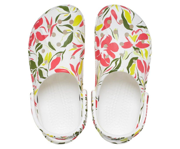 Baya Seasonal Floral White Unisex Clog for Ultimate Comfort and Style
