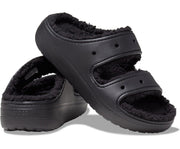 Ultra-Plush Cozzzy Lined Black Unisex Crocs Sandals for Ultimate Warmth & Comfort