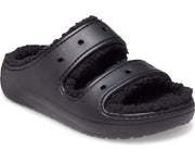 Ultra-Plush Cozzzy Lined Black Unisex Crocs Sandals for Ultimate Warmth & Comfort