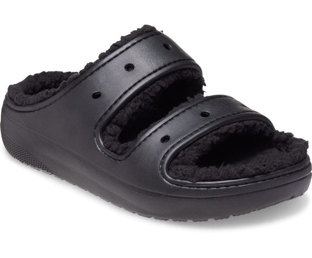 Ultra-Plush Cozzzy Lined Black Unisex Crocs Sandals for Ultimate Warmth & Comfort