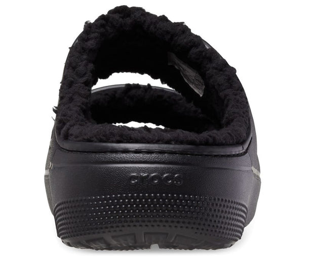 Ultra-Plush Cozzzy Lined Black Unisex Crocs Sandals for Ultimate Warmth & Comfort