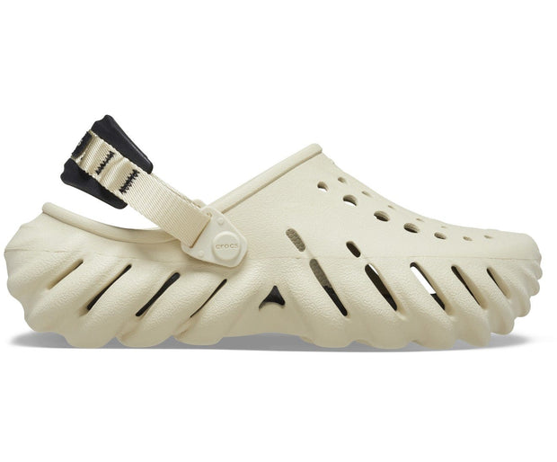 Crocs Echo Bone/Black Unisex Clog: Lightweight, Sporty, and Comfortably Sculpted Footwear
