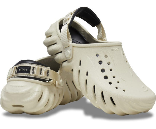 Crocs Echo Bone/Black Unisex Clog: Lightweight, Sporty, and Comfortably Sculpted Footwear