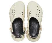 Crocs Echo Bone/Black Unisex Clog: Lightweight, Sporty, and Comfortably Sculpted Footwear