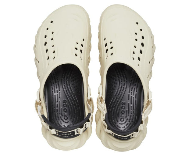 Crocs Echo Bone/Black Unisex Clog: Lightweight, Sporty, and Comfortably Sculpted Footwear