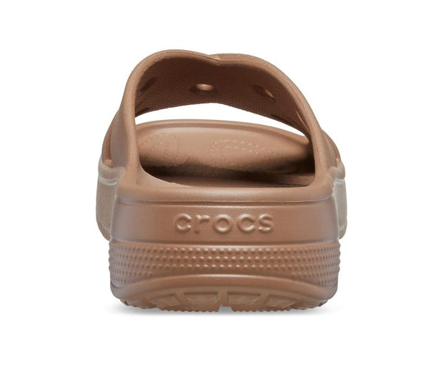 Classic Cross Strap Milk Chocolate Women's Slide Sandals - Iconic Crocs Comfort