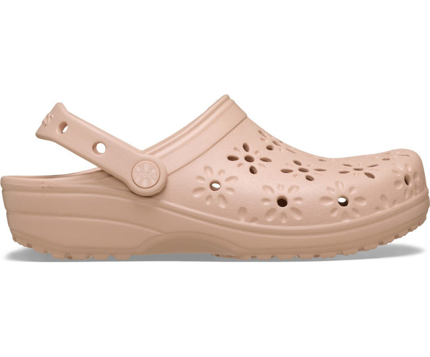 Classic Floral Cutout Crocs: Pink Caramel Unisex Comfort Clog