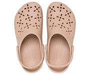 Classic Floral Cutout Crocs: Pink Caramel Unisex Comfort Clog
