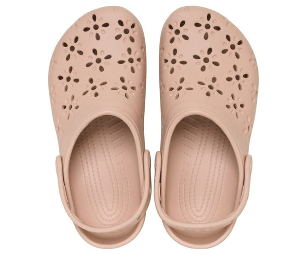 Classic Floral Cutout Crocs: Pink Caramel Unisex Comfort Clog