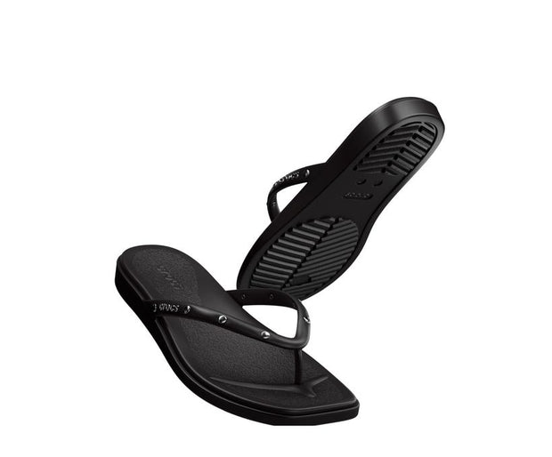 Miami Studded Black Women's Flip-Flops: Stylish, Comfortable, and Chic Summer Sandals