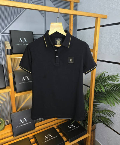 Ax Black K03-BK Men's Classic Flannel Plain Casual Half Sleeve T-Shirt