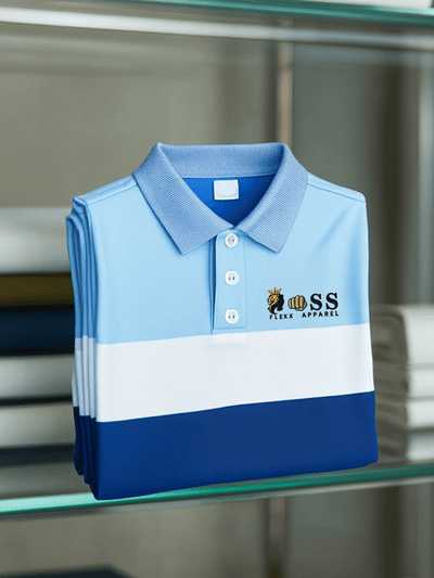 Stylish Men's Business Casual Polo Shirt with Unique Printed Design
